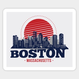 Retro Boston, Massachusetts Skyline Sticker